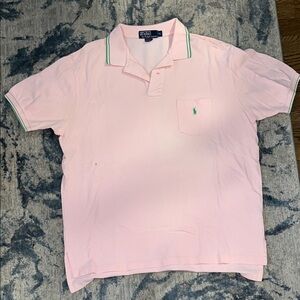 Polo by Ralph Lauren Light Pink Polo Shirt with Green Accents
